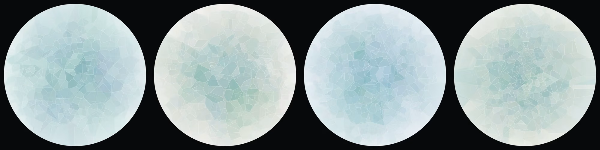 Four generated crackle-glaze patterns seen from above