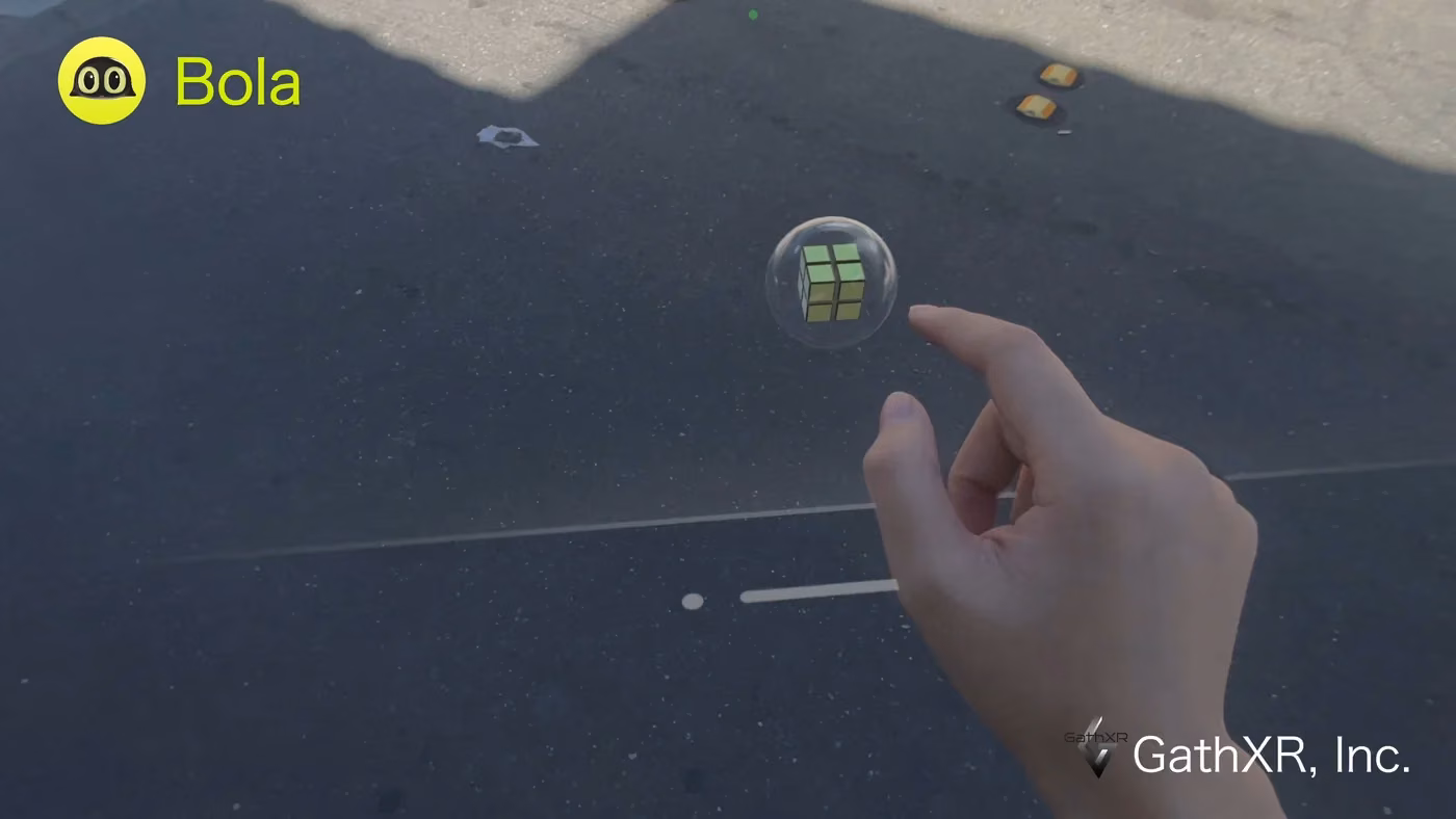 Pinching a floating toy in passthrough