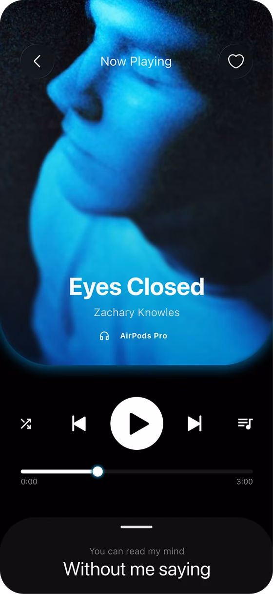 Music app — now playing