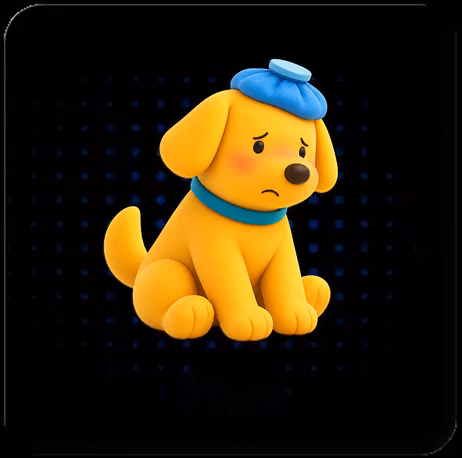 3D puppy unwell