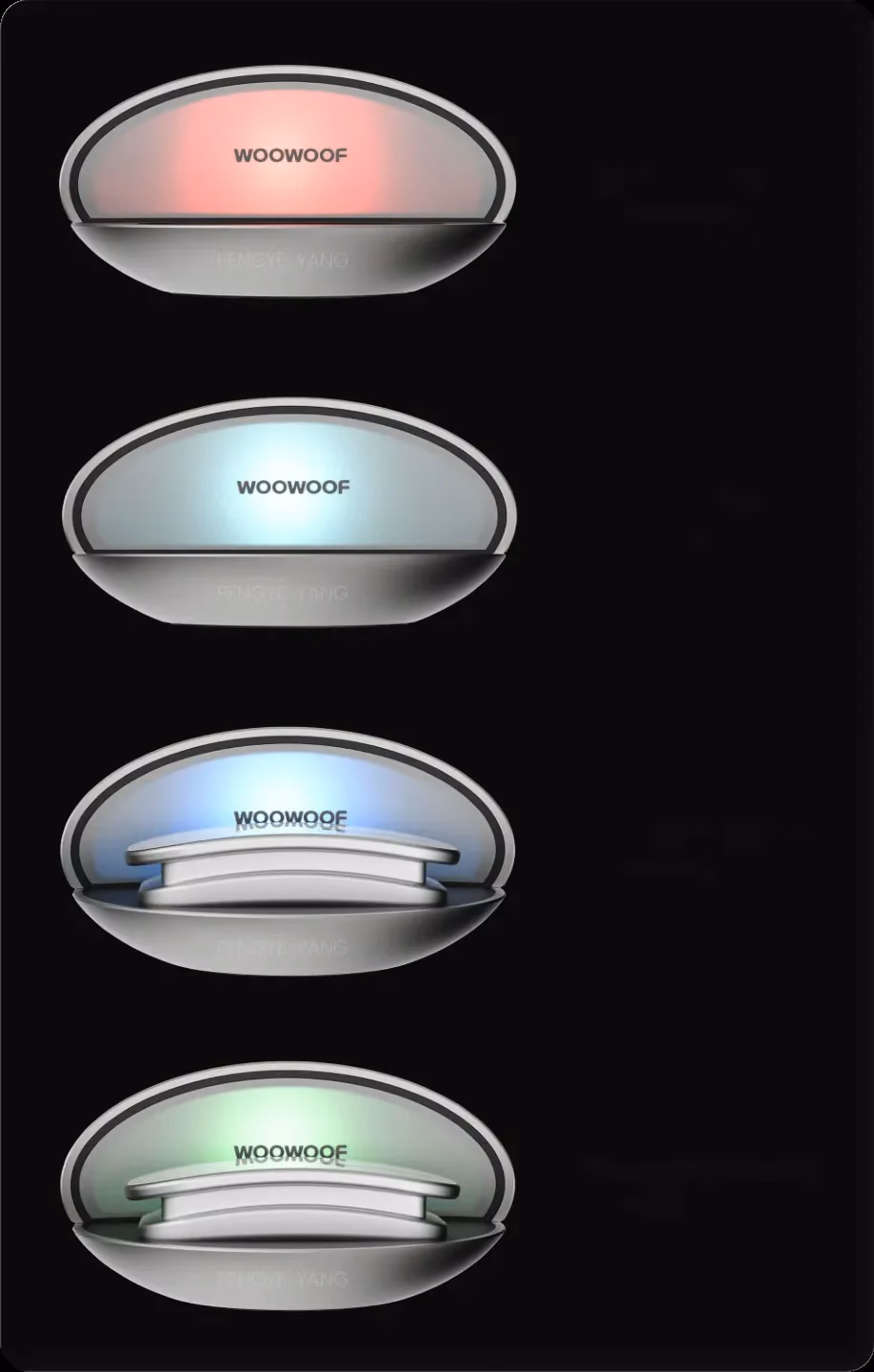 Dock light states: health status, ambient light, Bluetooth pairing, charging