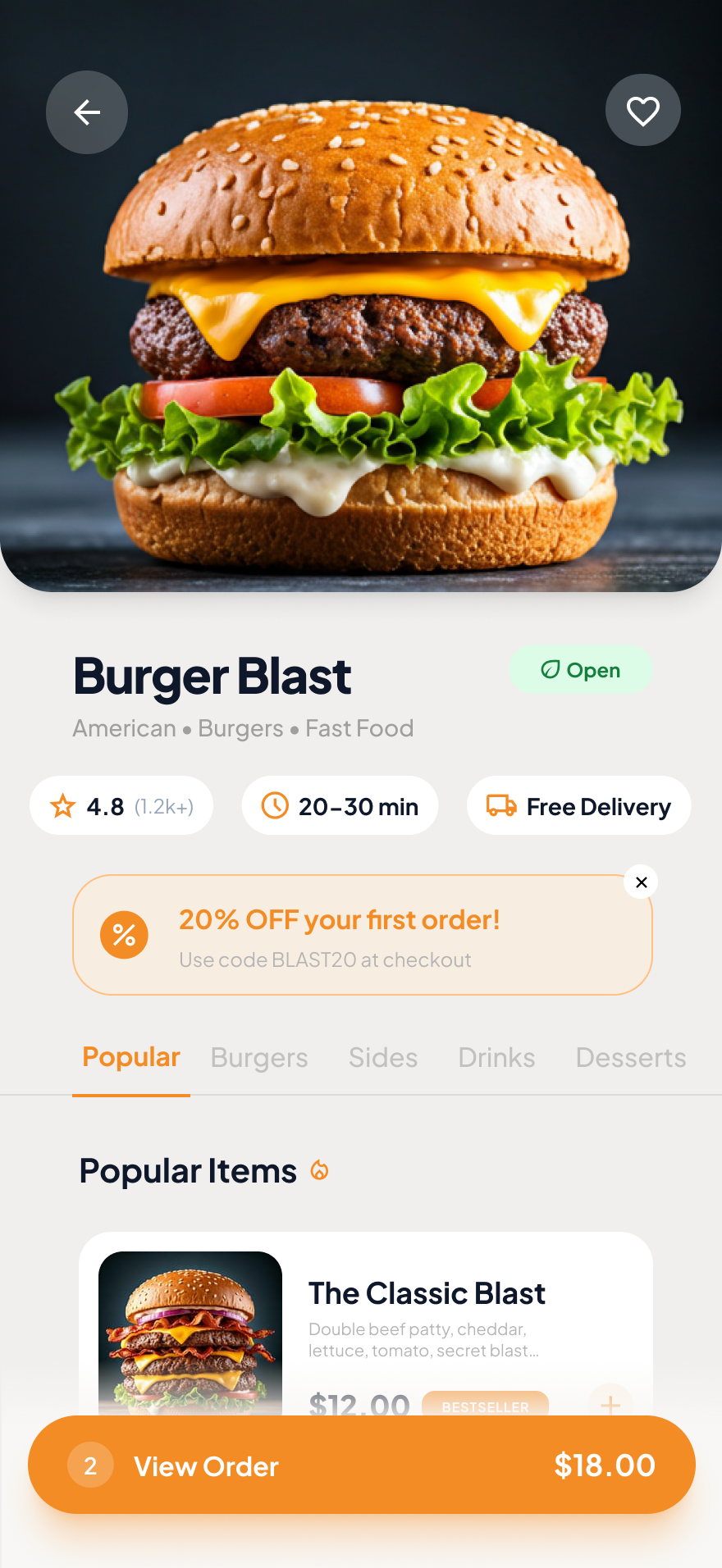 Restaurant Menu Detail